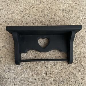 Vintage Cottage Core Wooden Wall Shelf with Heart Cutout Design Home Decor